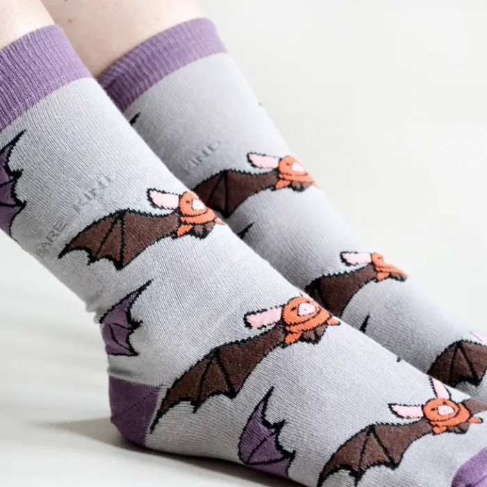 Bat Pattern Purple Socks
