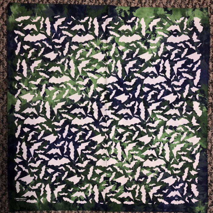 AlbinoBatsBlueGreenTieDyeBandanna