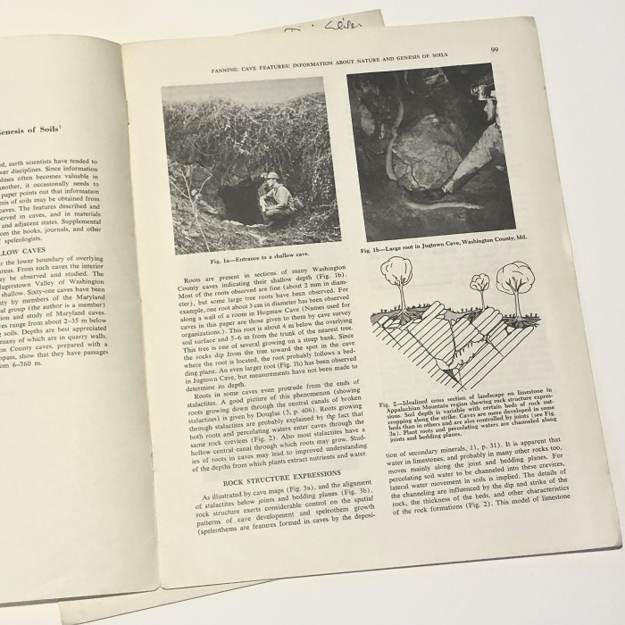 Cave Features: Information Concerning the Nature and Genesis of Soils
