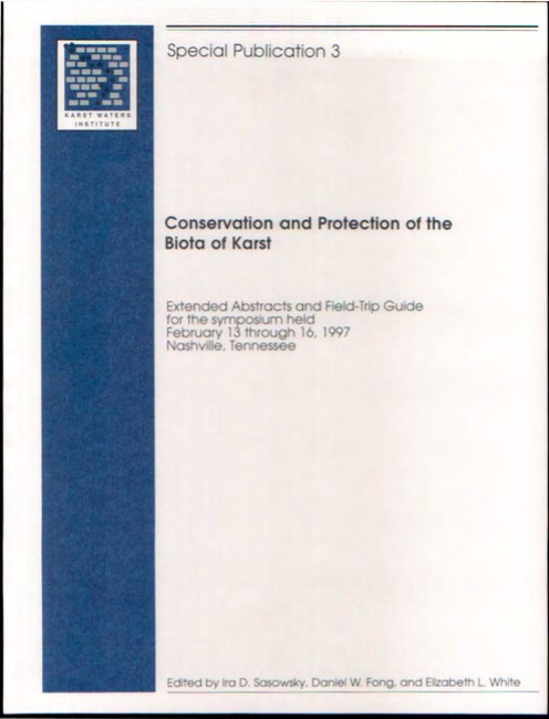 SP 3: Conservation and Protection of the Biota of Karst - Product Image