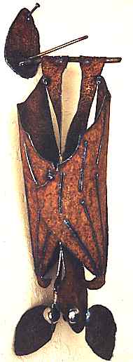 Handcrafted Iron Bat Sculpture - Product Image
