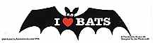 I Love Bats Bumper Sticker - Product Image