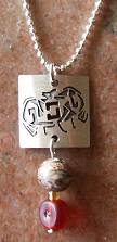 Laser Cut Mimbres Bat Pendant - Product Image