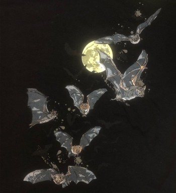 Moonlit Bat Flight Adult Tee Shirt - Product Image