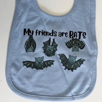 My Friends Are Bats Infant Light Blue Bibs - Product Image