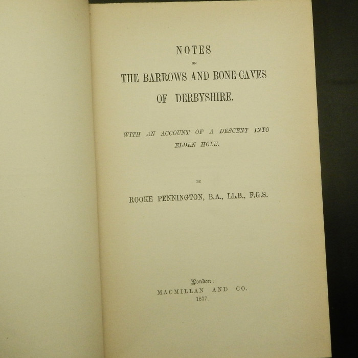 Notes on the Barrows and Bone-caves of Derbyshire