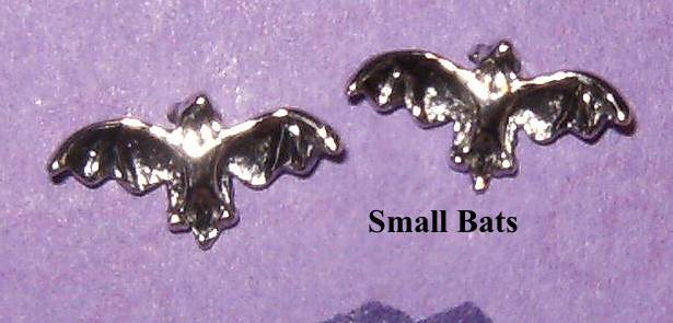 Silver or Gold Plate Bat Studs