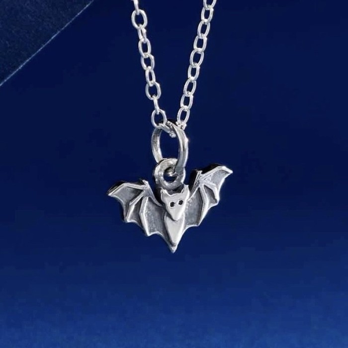 Sterling Silver Mini Bat Necklace