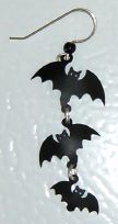 Triple Bat Silhouette Earrings - Product Image