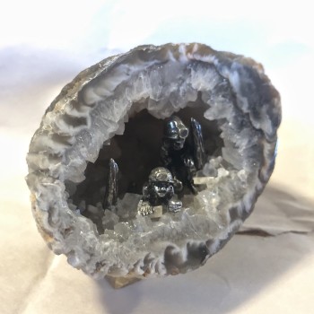Two Cavers In A Geode With Formations - Product Image