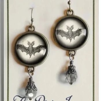 Victorian Bat Earrings - Product Image